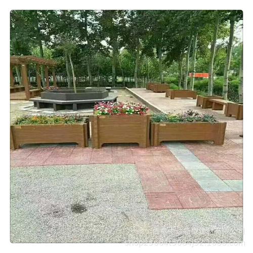 水泥仿木花箱树围 景观工程专用水泥仿木种植花池子 混凝土花箱